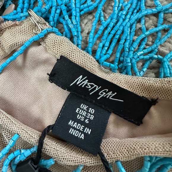 NWT Nasty Gal Rainbow Tassel Fringe Shift Dress - Picture 11 of 16